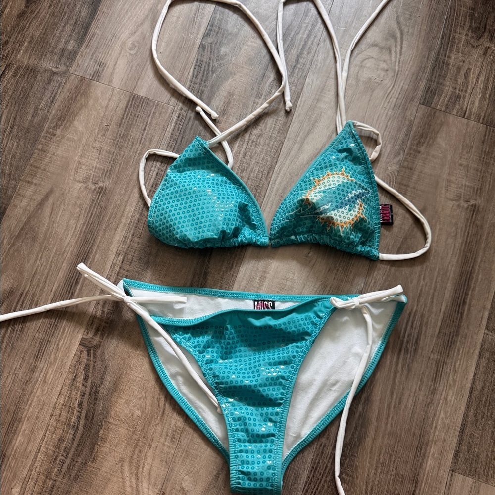 Miami dolphins Sequin Bikini Set